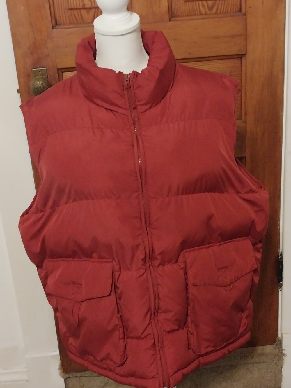 Men's / Womans Puffer Vest - Rust Red